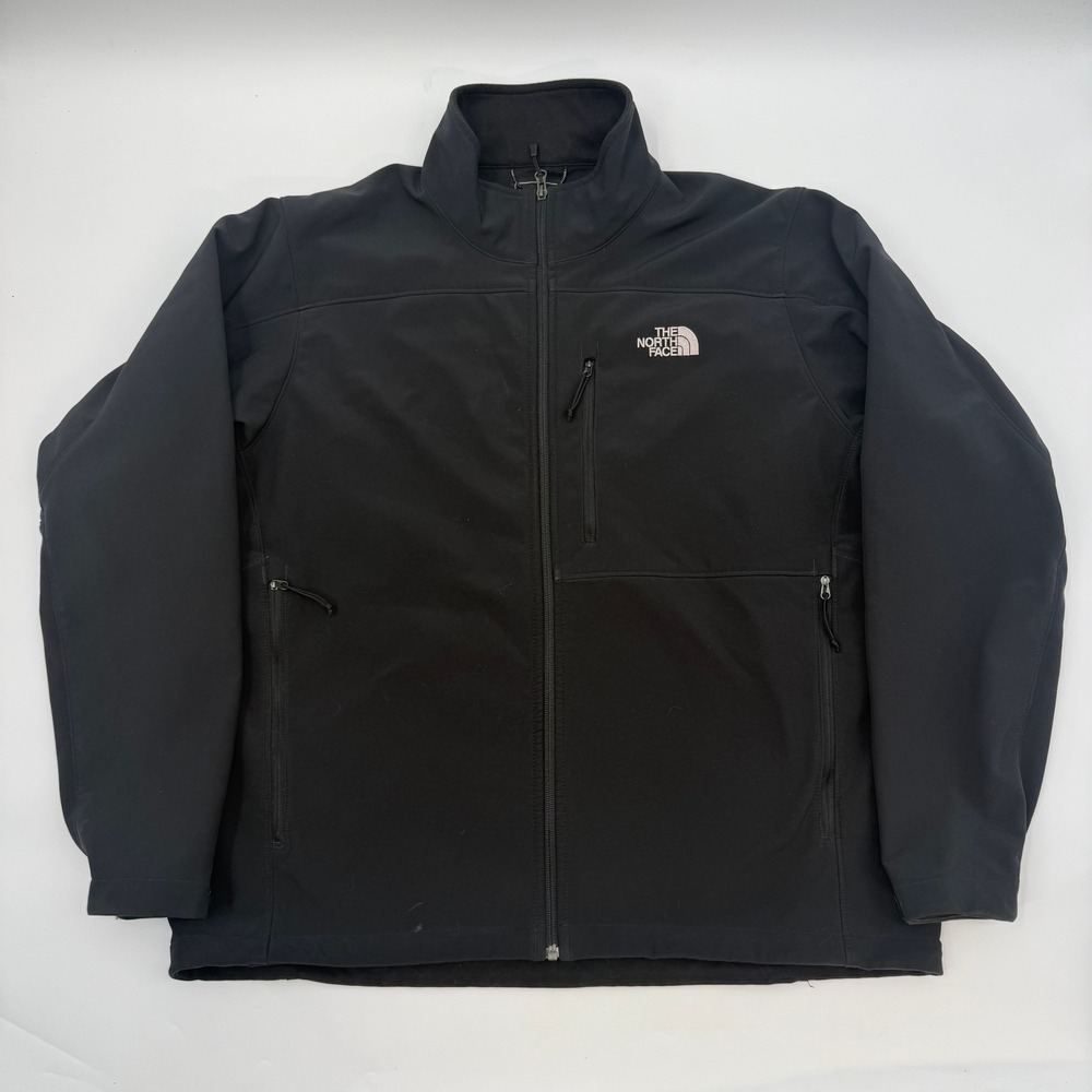The North Face Mens Size XL Apex Softshell Jacket Black Full Zip Windproof